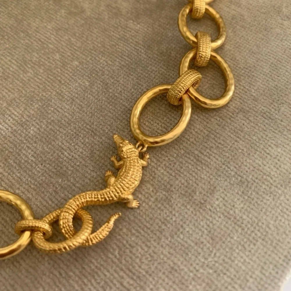 JULIE VOS  • RARE Alligator Link Statement Necklace